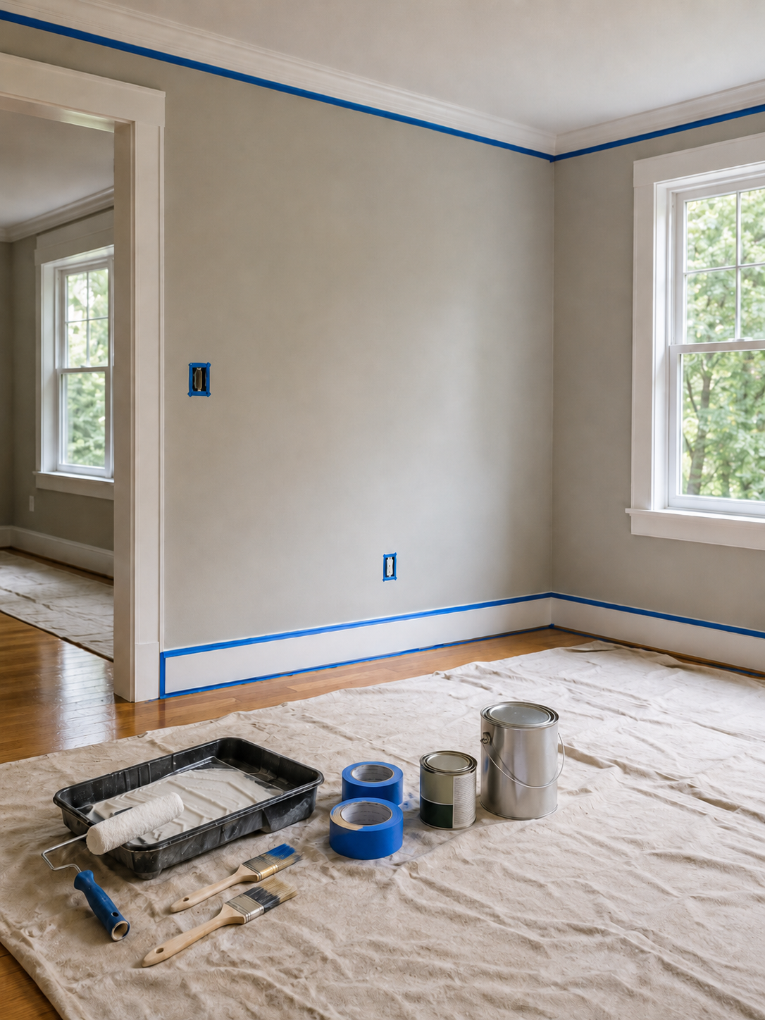 LocalPRO House Painters painter applying an interior finish in Fairfield County