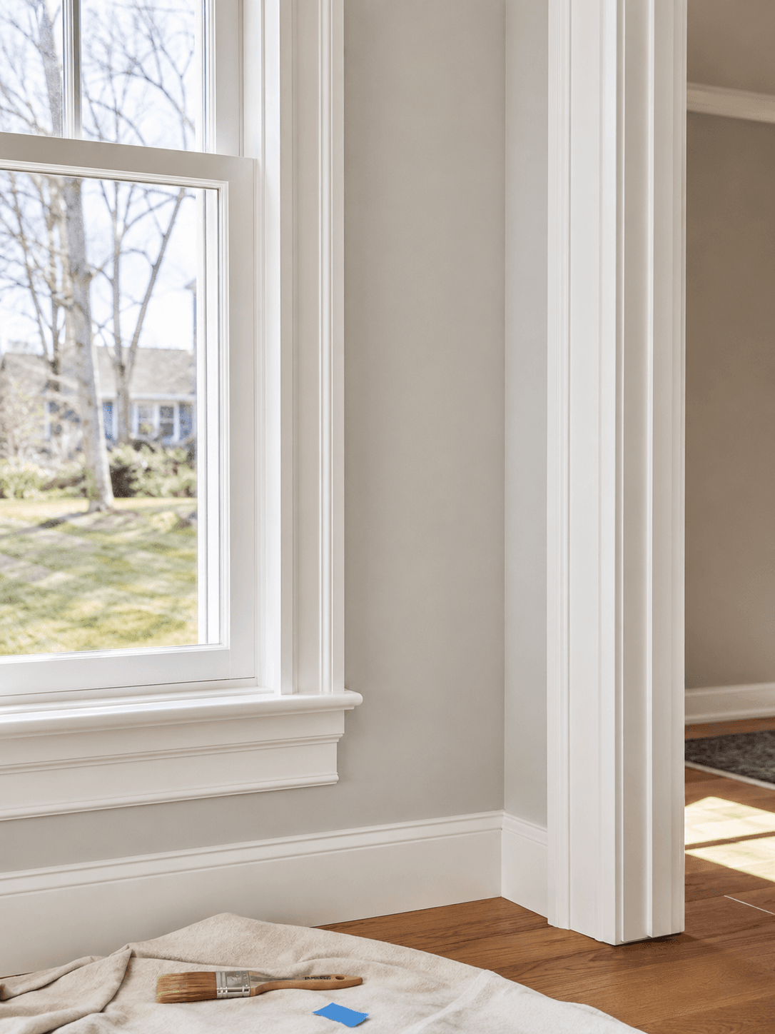Finished interior window trim reviewed during a LocalPRO final walkthrough in Weston, Connecticut