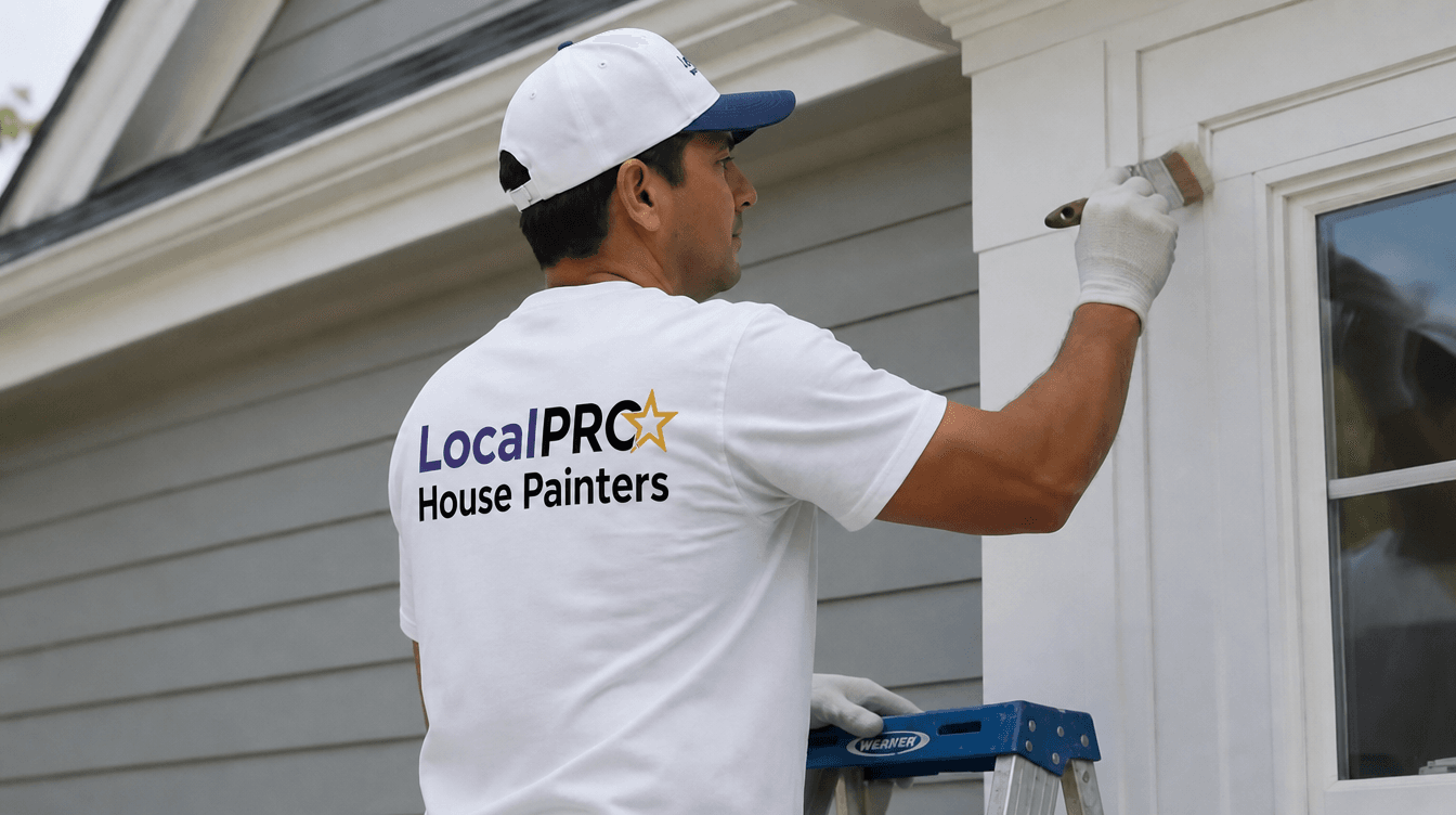 LocalPRO House Painters professional preparing exterior trim for painting
