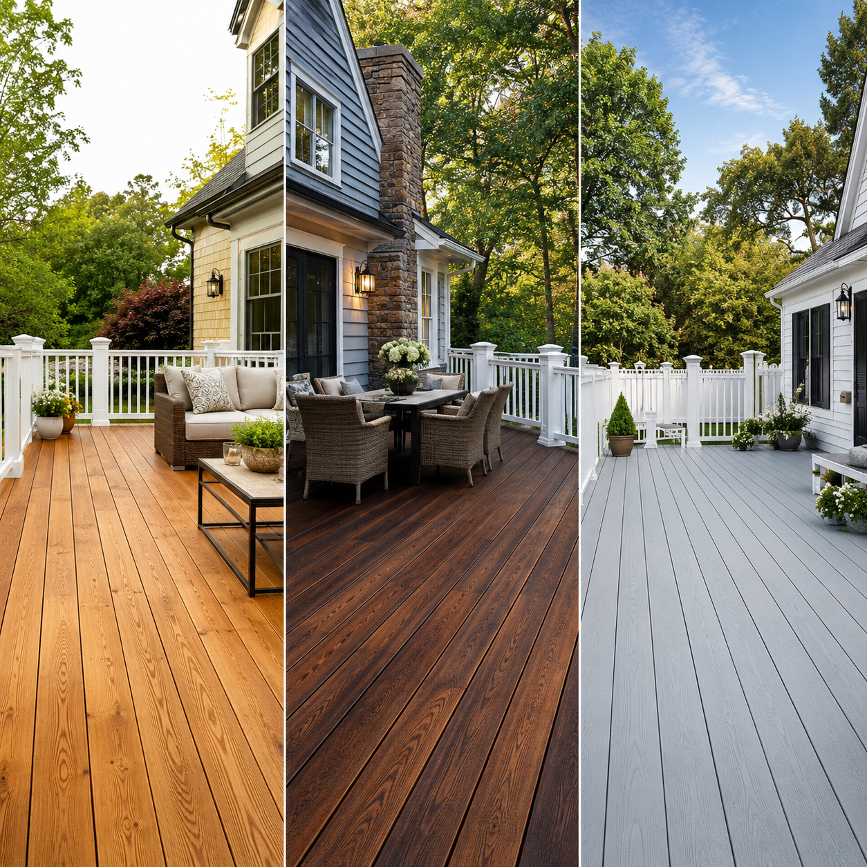 Wood deck staining and restoration reference project