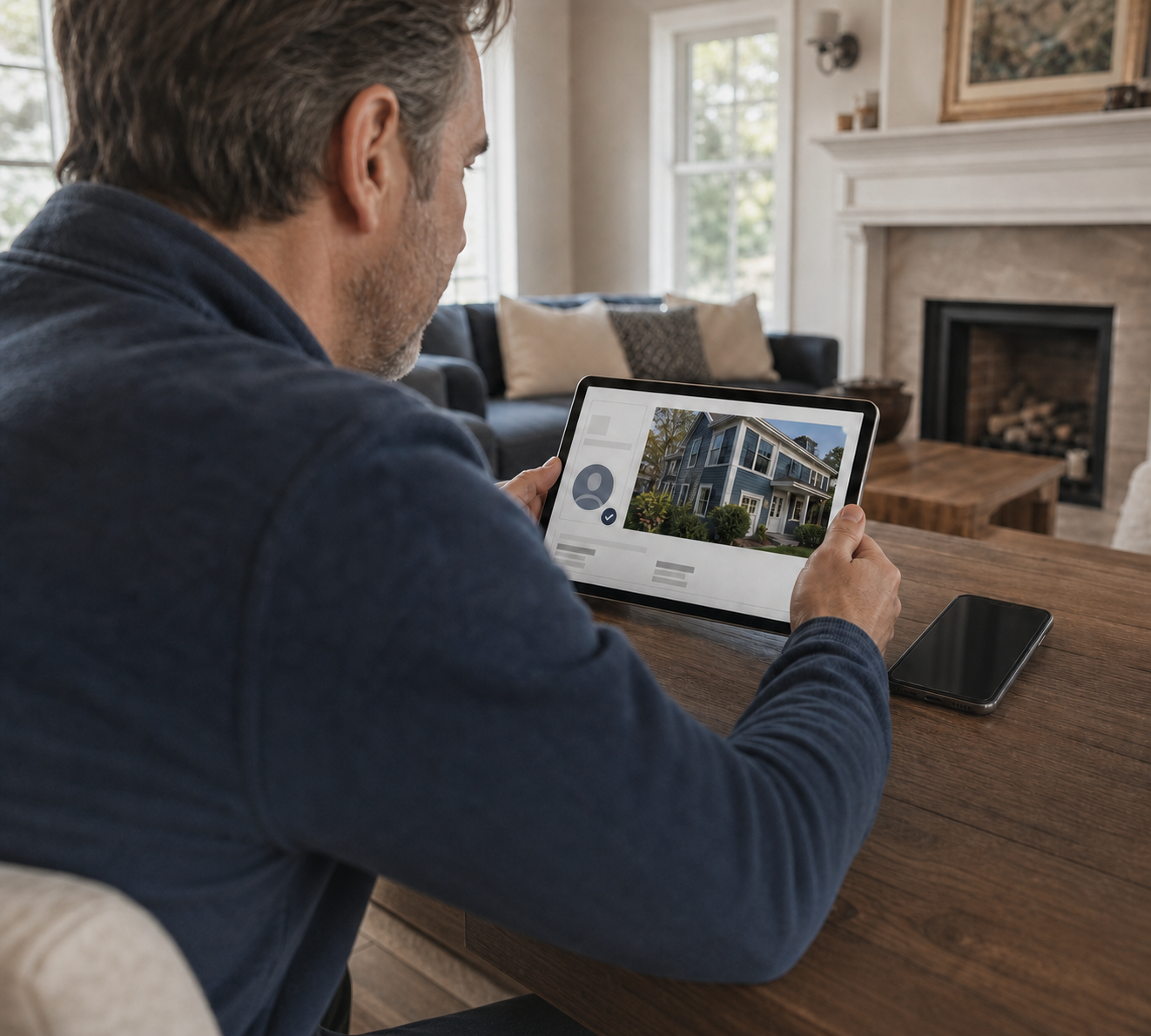 Homeowner reviewing a completed LocalPRO painting project in Connecticut