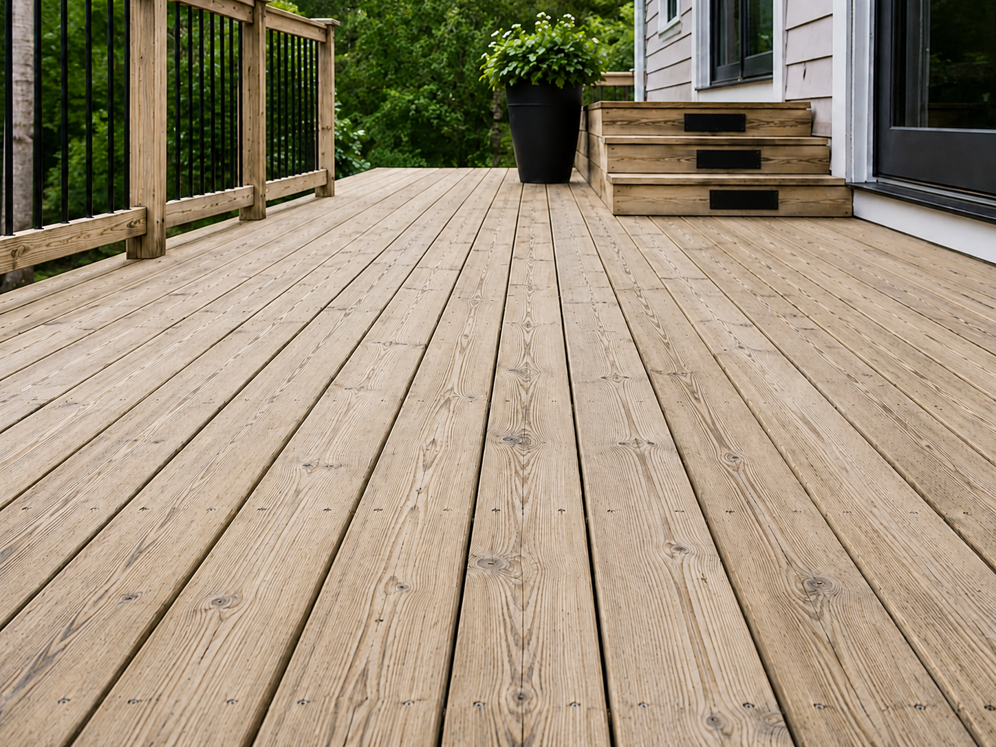 Deck cleaning and preparation before staining in Connecticut