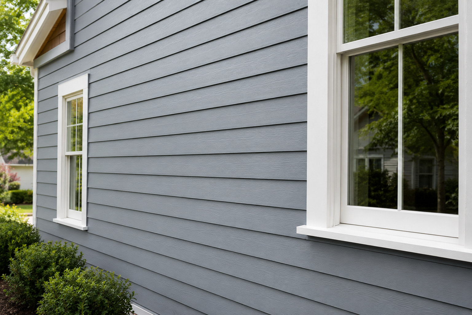 Freshly painted exterior siding on a Connecticut home