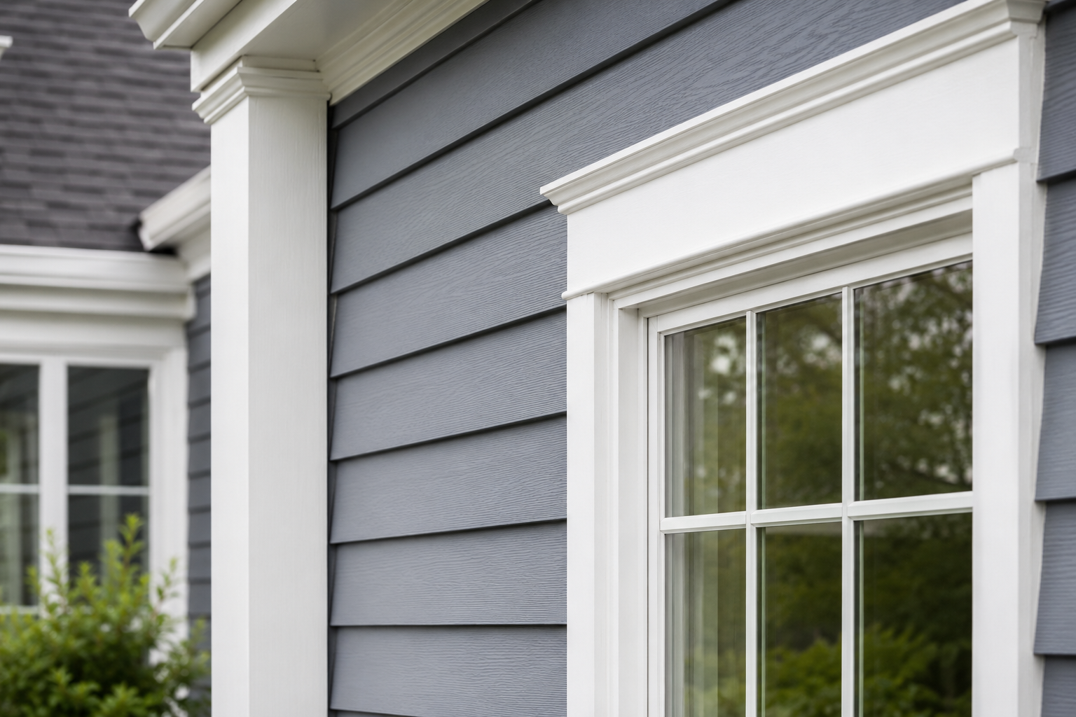 Exterior trim painting detail on a Connecticut house