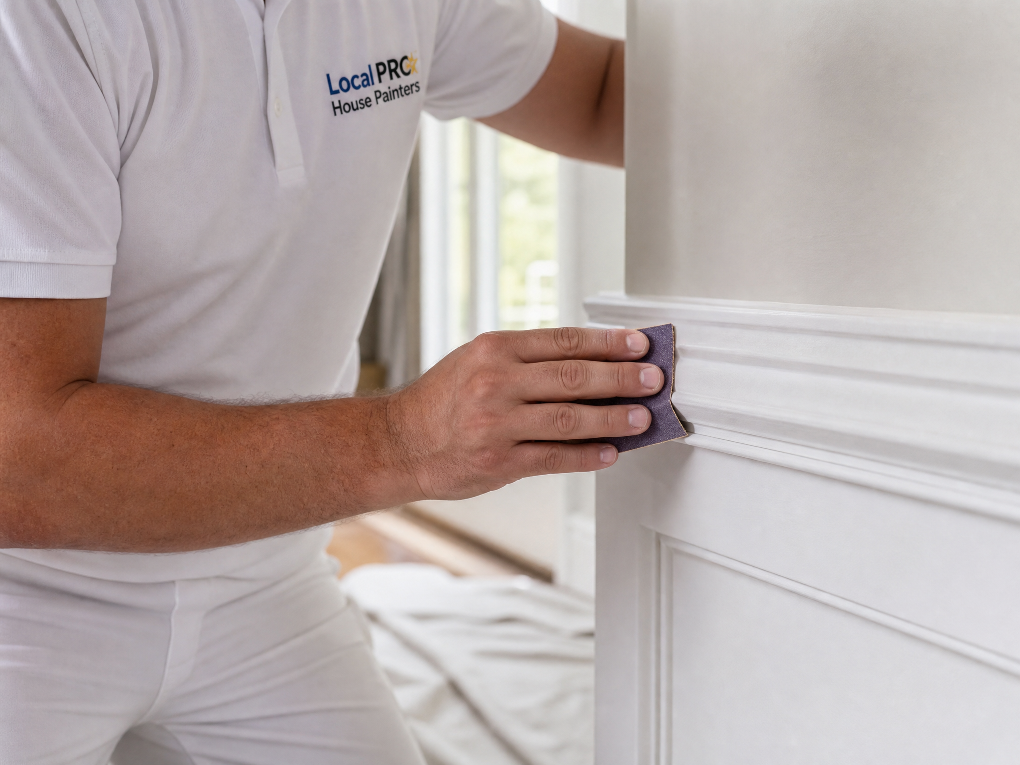 Organized interior painting process with a clean finished home space
