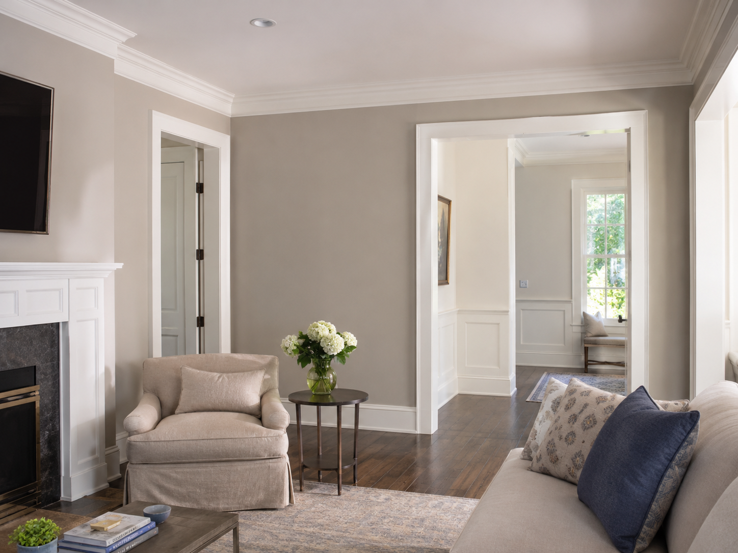 Freshly painted interior walls in a Connecticut home
