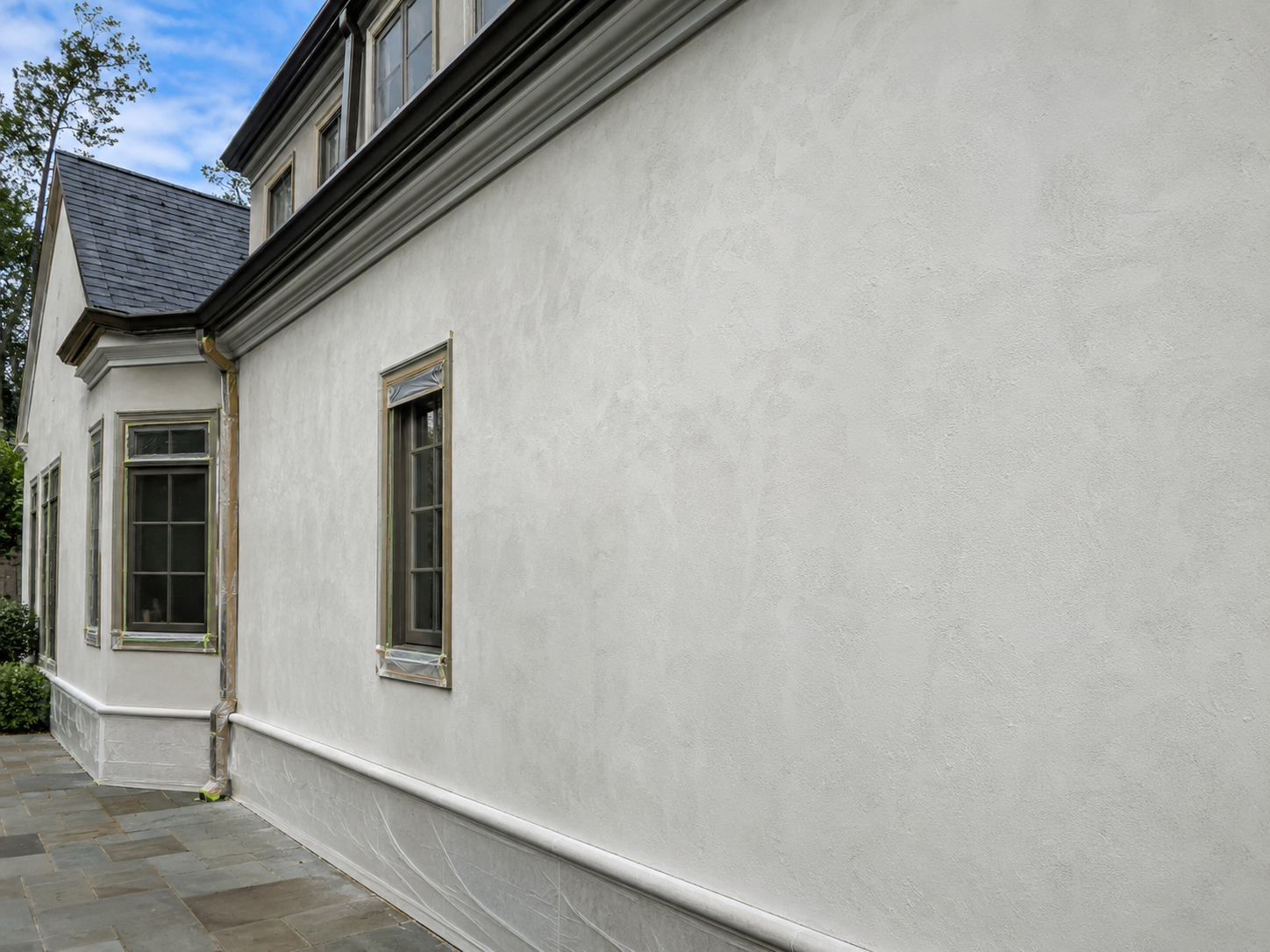 Stucco cleaning and preparation before painting in Connecticut