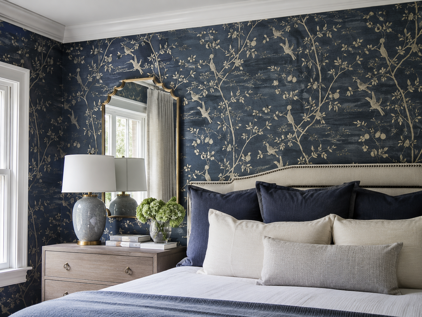 Wallpaper accent wall preparation and installation in Connecticut