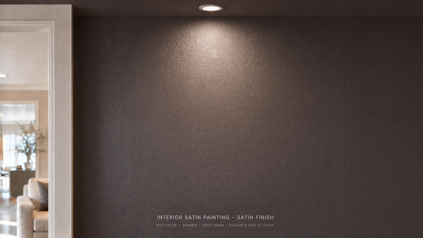 Interior fixed reference scene showing Satin finish